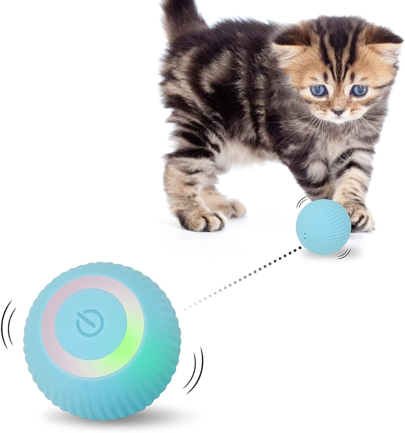 PawDaddy Smart 360° Auto-Rolling Ball Toy for Cats & Dogs: USB Rechargeable, Motion-Activated!