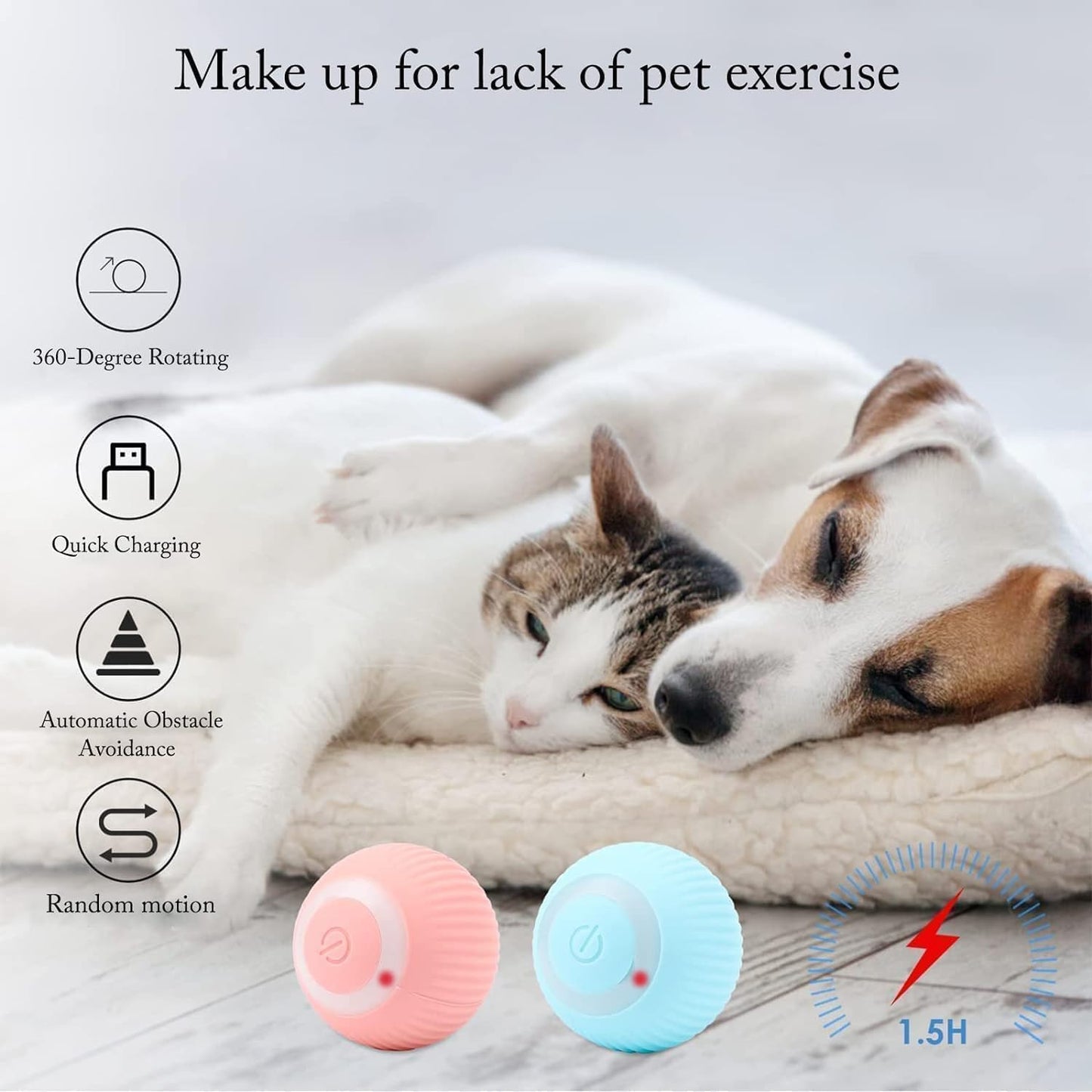 PawDaddy Smart 360° Auto-Rolling Ball Toy for Cats & Dogs: USB Rechargeable, Motion-Activated!