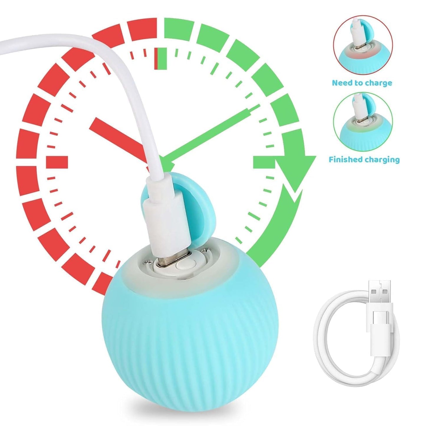 PawDaddy Smart 360° Auto-Rolling Ball Toy for Cats & Dogs: USB Rechargeable, Motion-Activated!