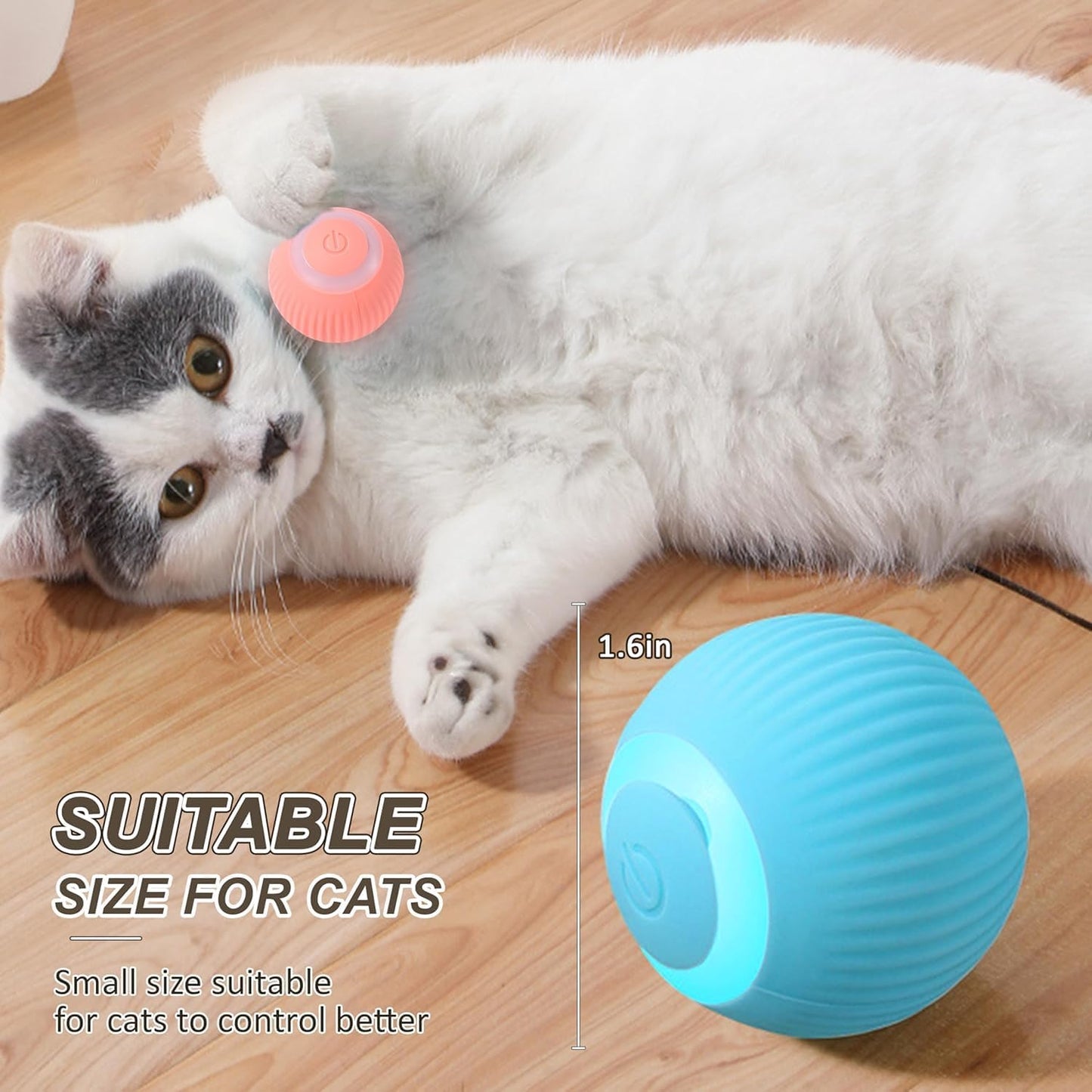 PawDaddy Smart 360° Auto-Rolling Ball Toy for Cats & Dogs: USB Rechargeable, Motion-Activated!